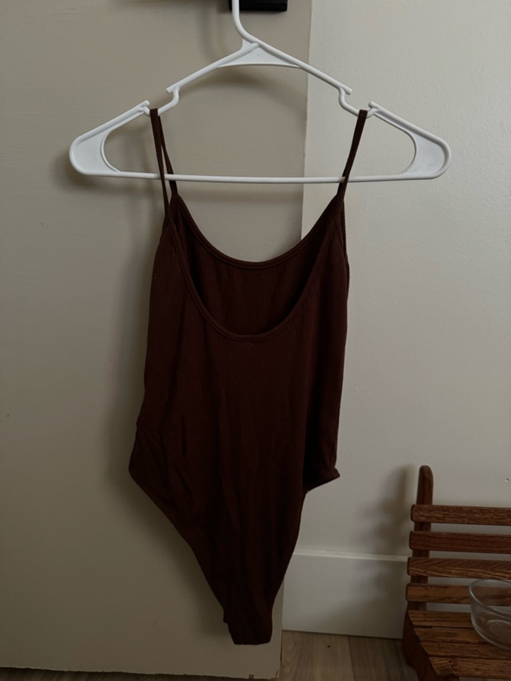 Brown Ribbed Bodysuit - Picture 2 of 3